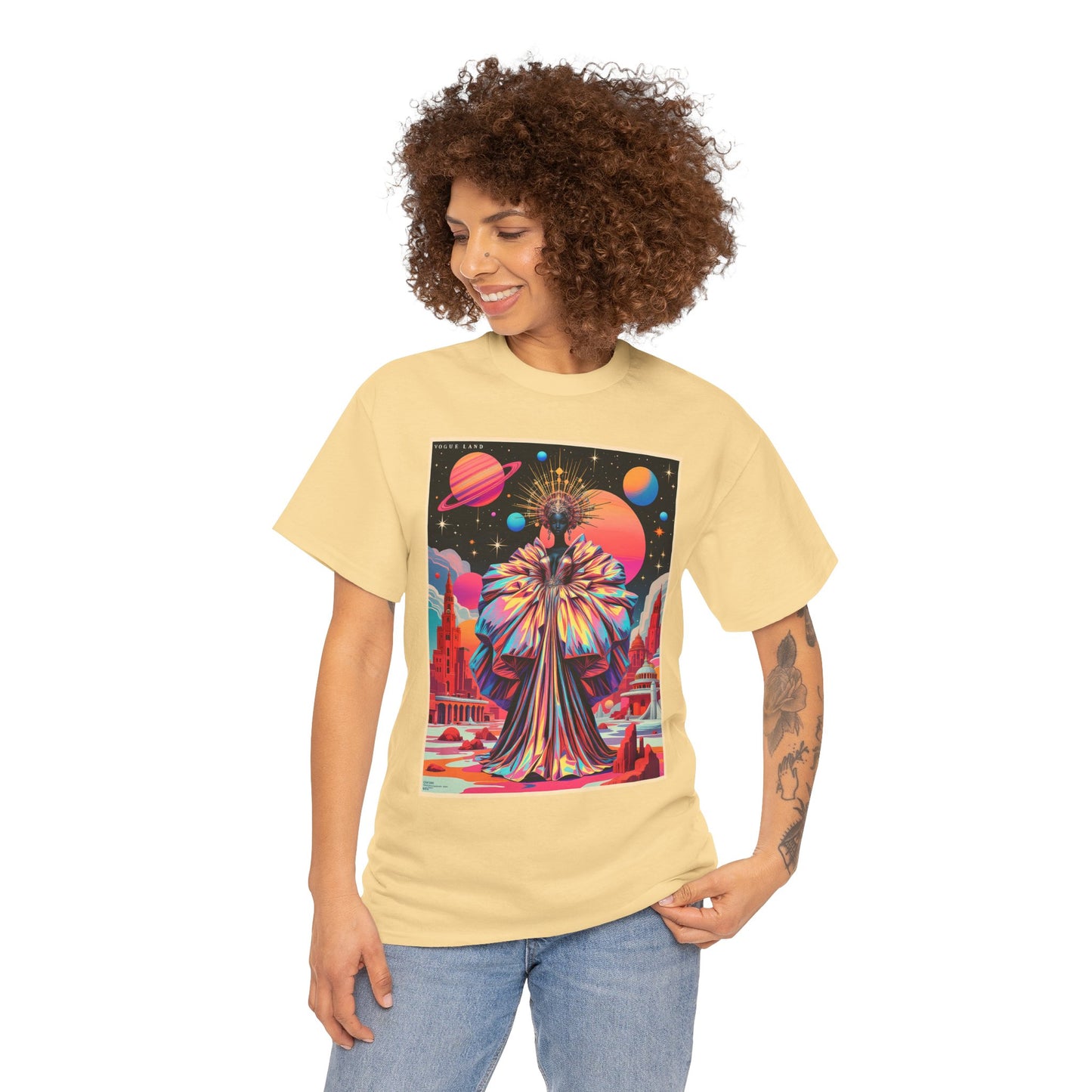 Vogue Land Unisex Heavy Cotton Tee - Colorful Graphic Shirt