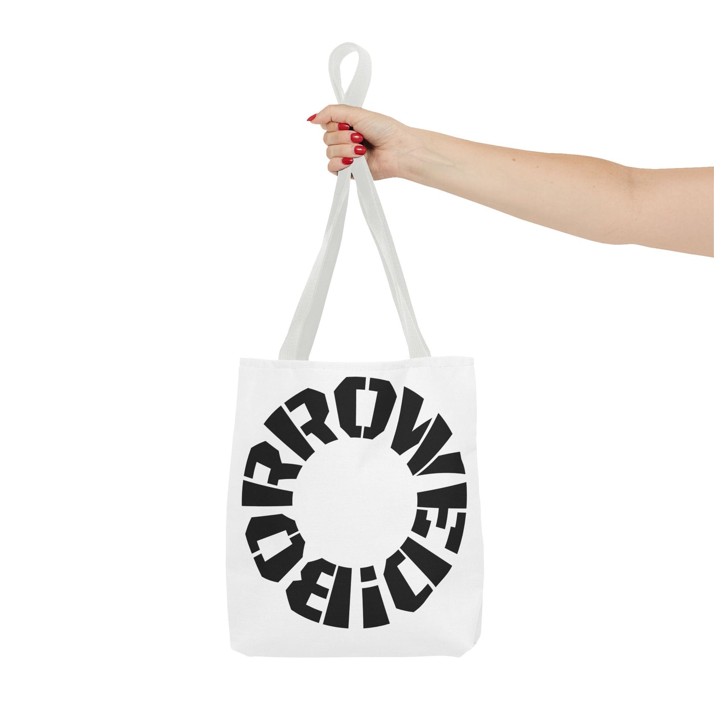 "BORROWED!" Tote Bag (AOP)