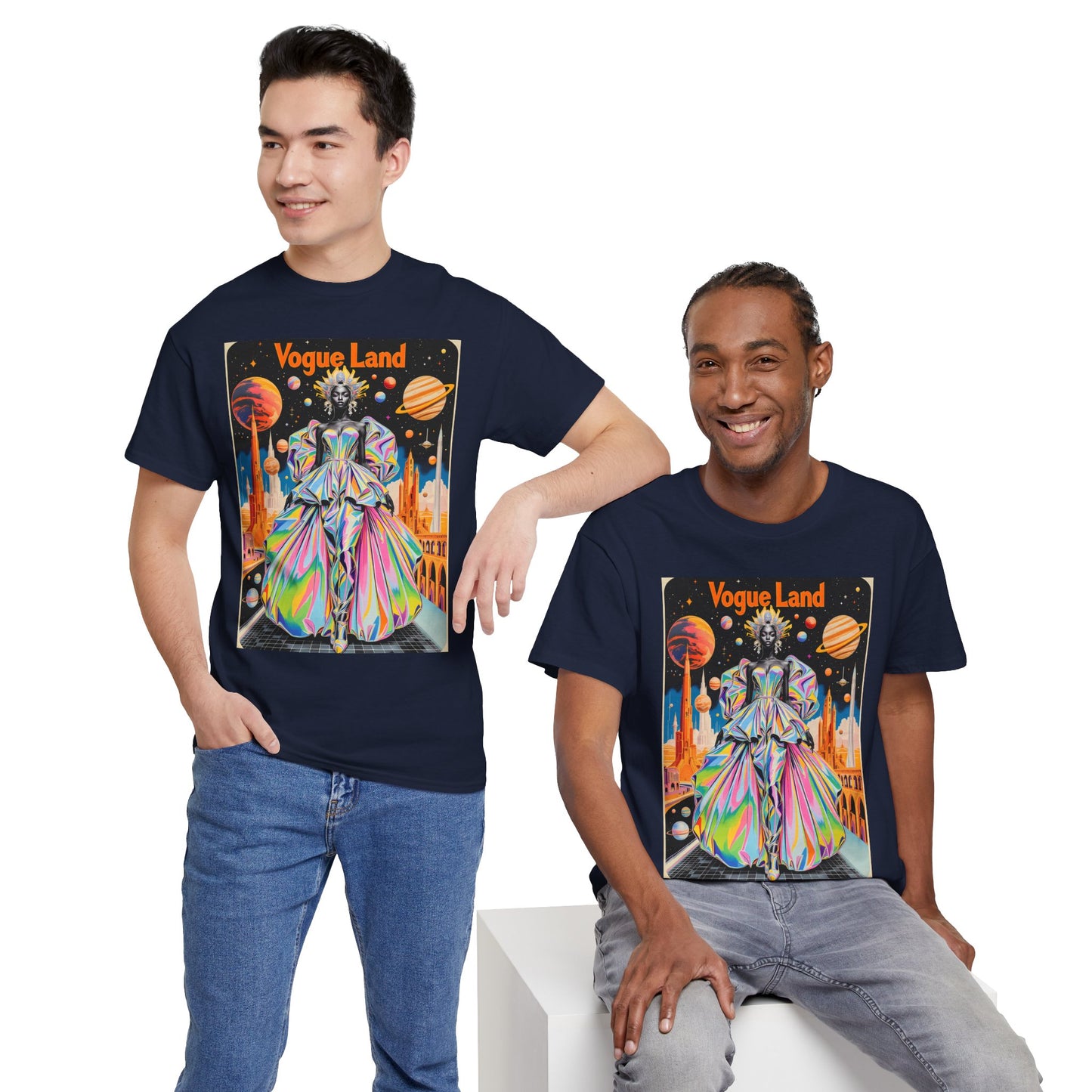 Vogue Land Unisex Heavy Cotton Tee - Colorful Graphic Shirt