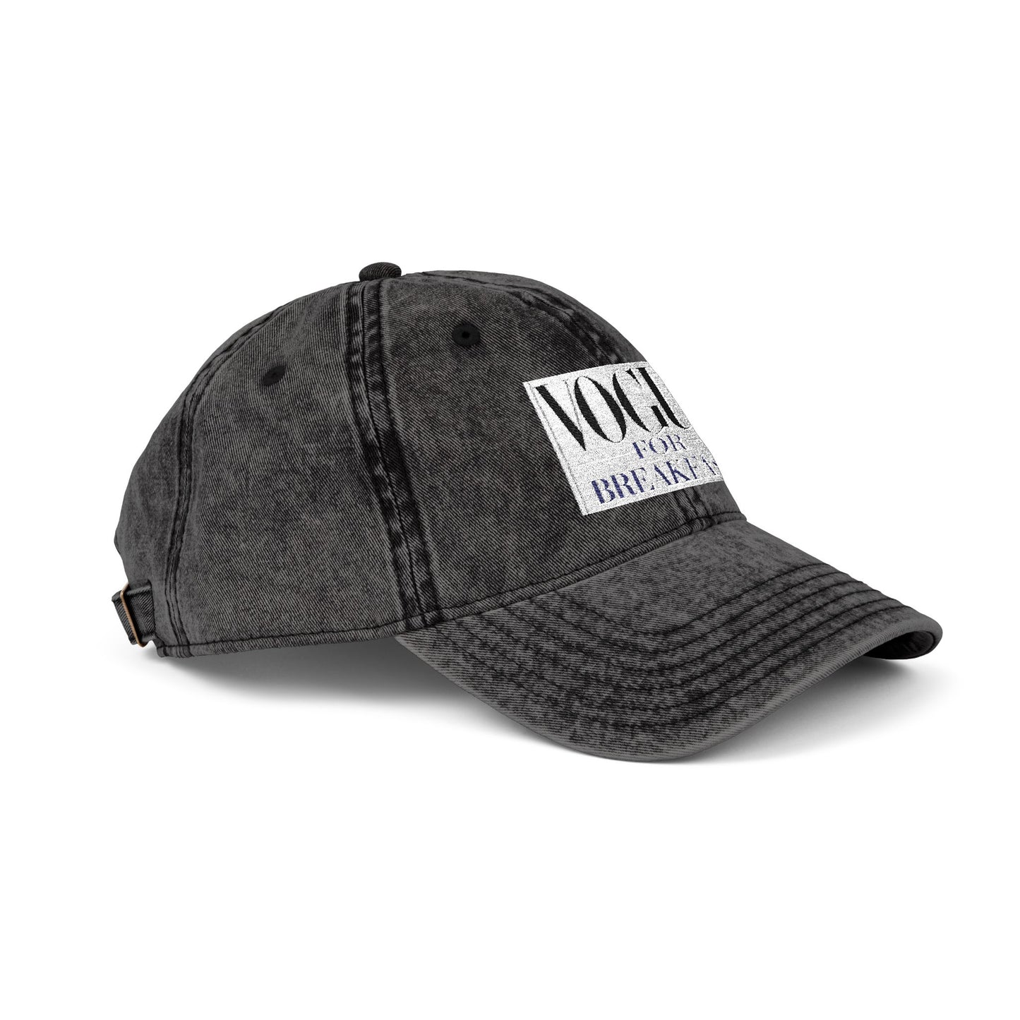 Vintage - 'VOGUE FOR BREAKFAST' Embroidered Adjustable Hat