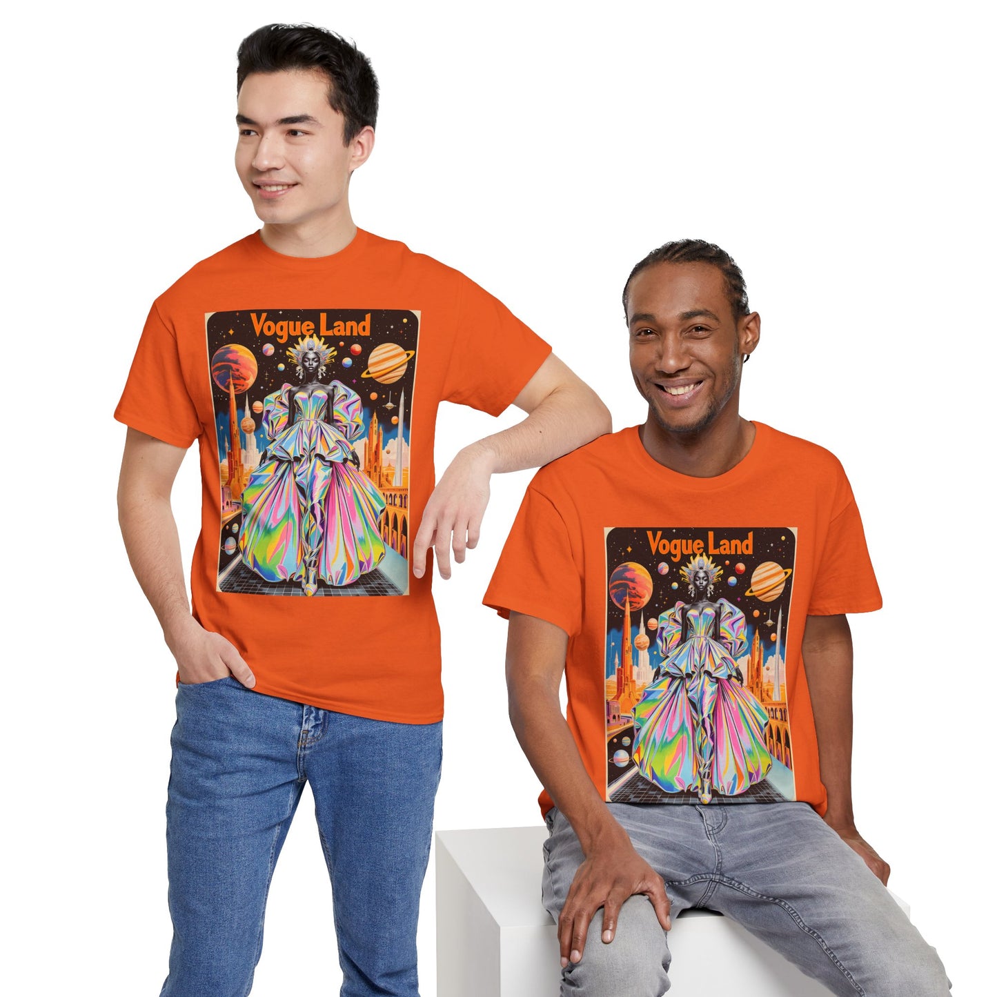 Vogue Land Unisex Heavy Cotton Tee - Colorful Graphic Shirt