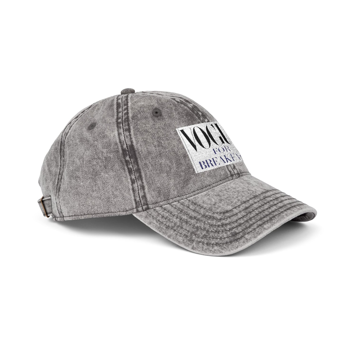 Vintage - 'VOGUE FOR BREAKFAST' Embroidered Adjustable Hat