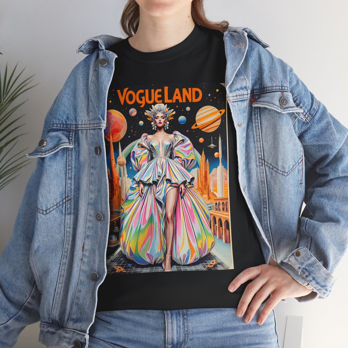 Vogue Land Unisex Heavy Cotton Tee - Colorful Graphic Shirt