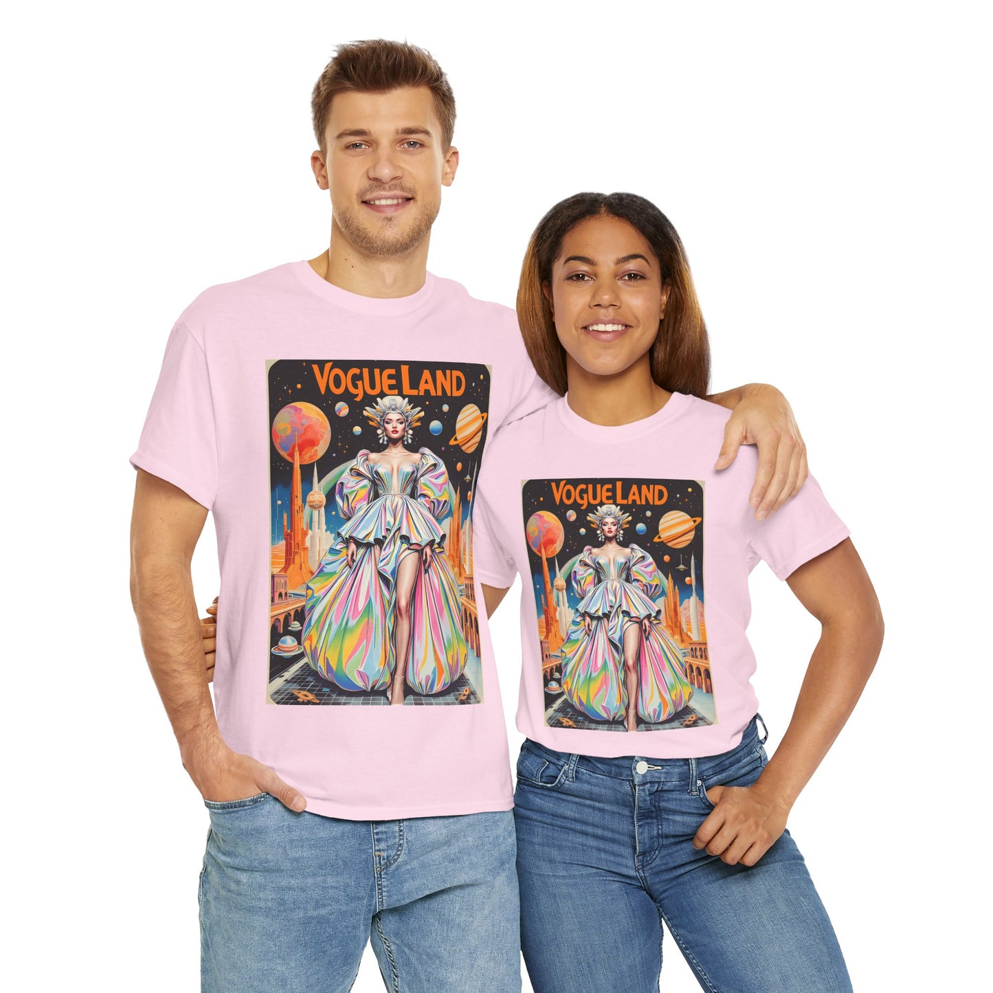 Vogue Land Unisex Heavy Cotton Tee - Colorful Graphic Shirt
