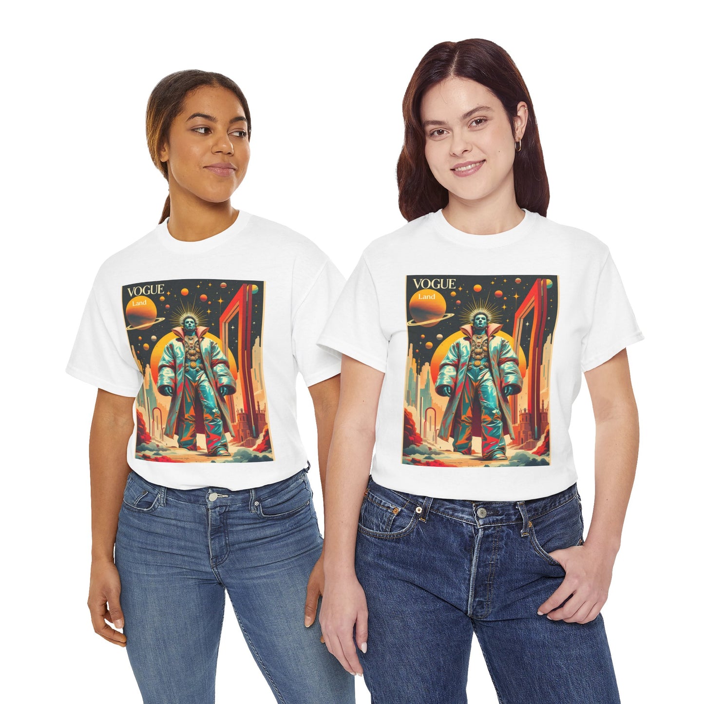 Vogue Land Unisex Heavy Cotton Tee - Colorful Graphic Shirt