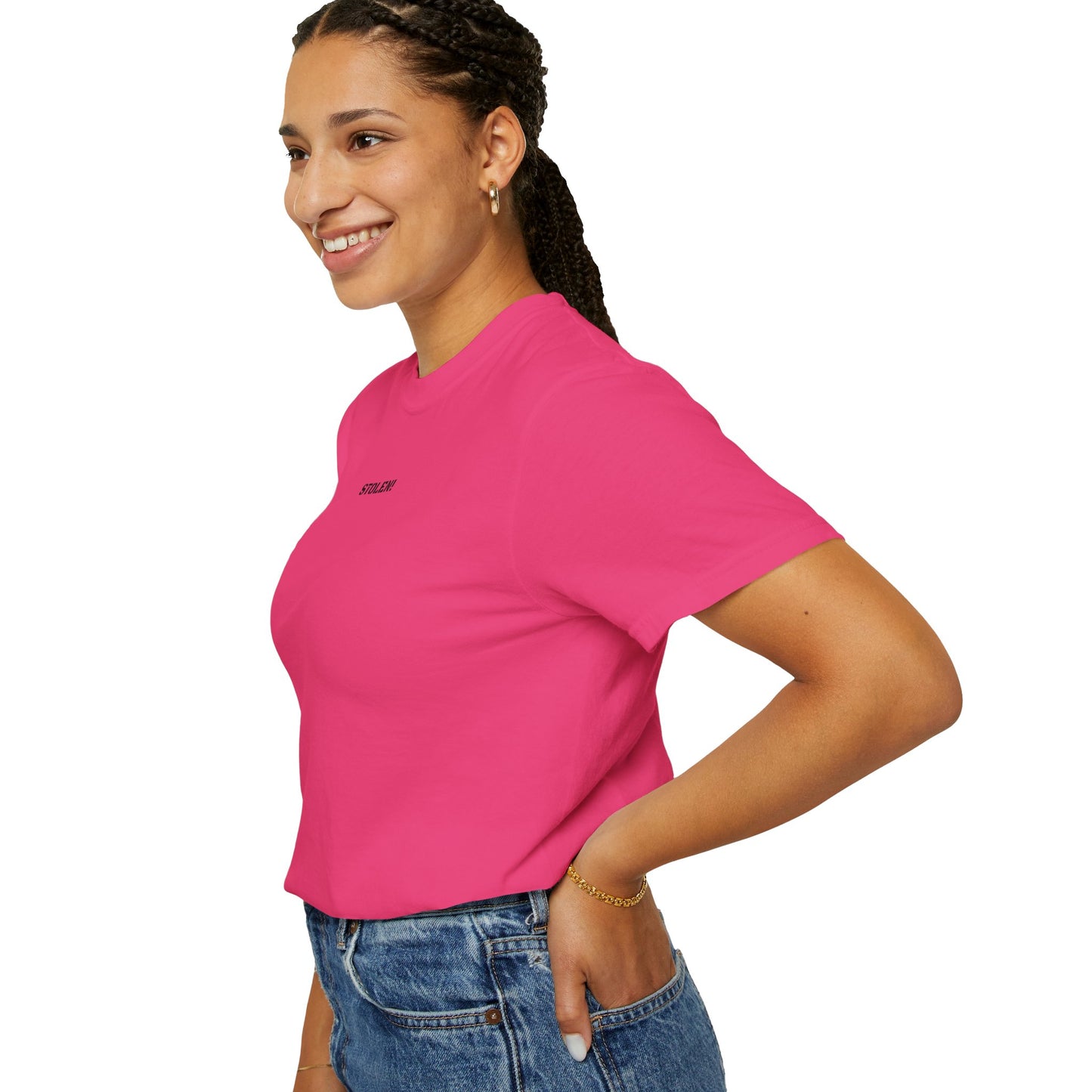 STOLEN! Unisex Garment-Dyed T-shirt with mini text