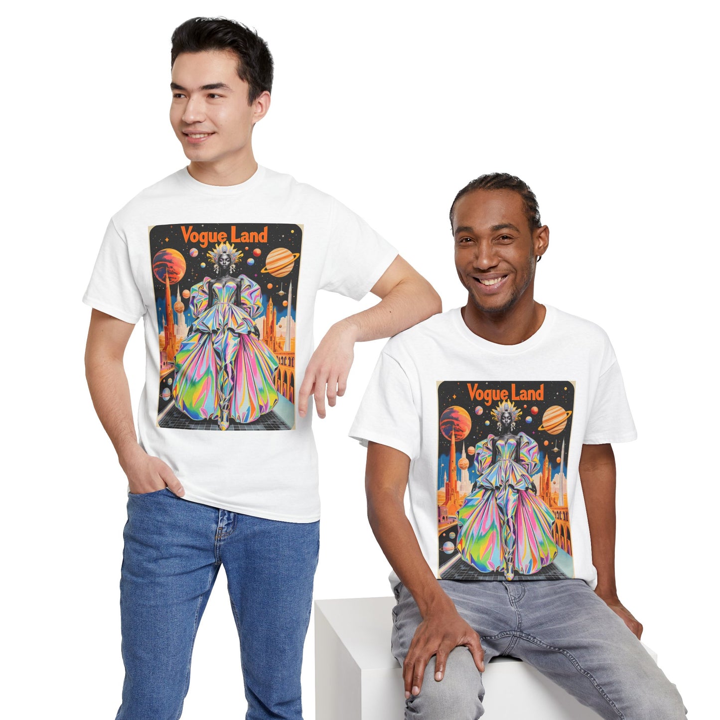 Vogue Land Unisex Heavy Cotton Tee - Colorful Graphic Shirt