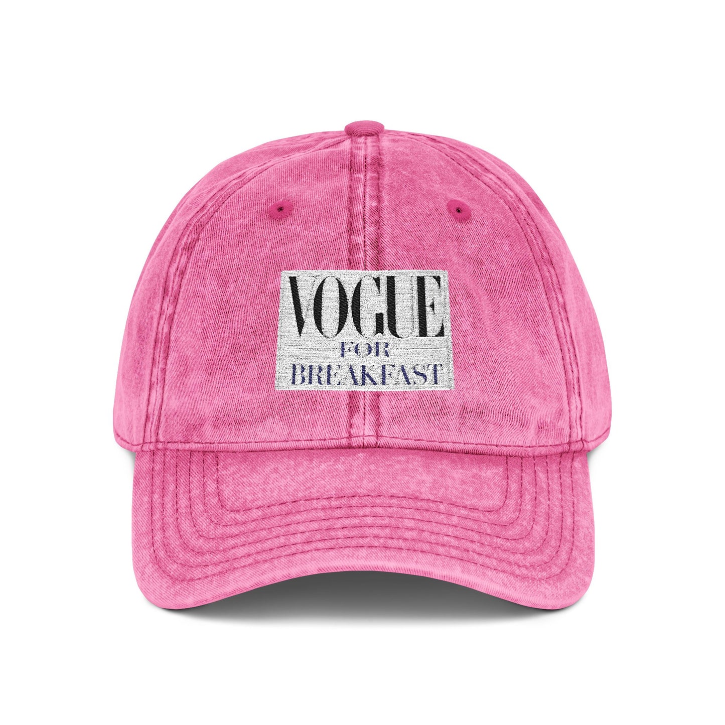 Vintage - 'VOGUE FOR BREAKFAST' Embroidered Adjustable Hat