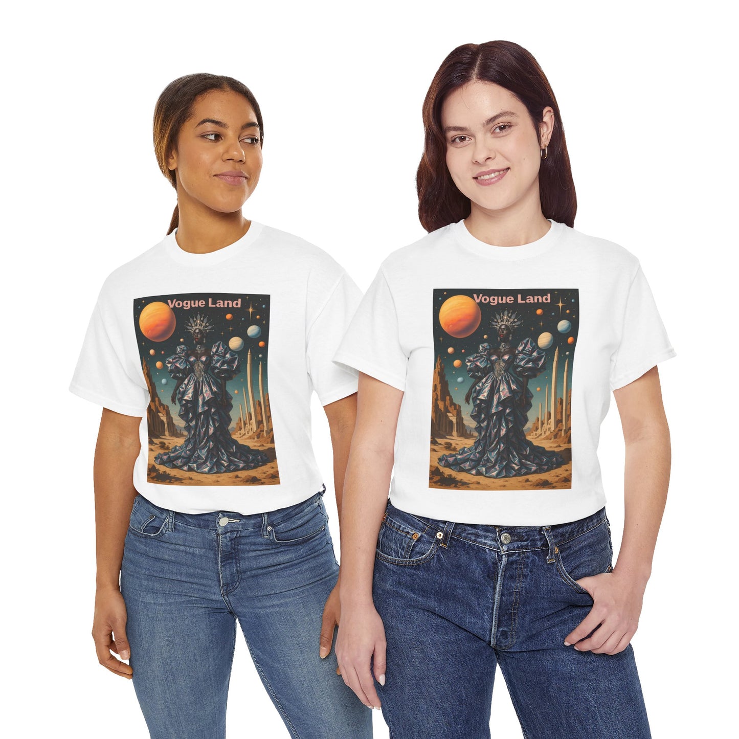 Vogue Land Unisex Heavy Cotton Tee - Colorful Graphic Shirt