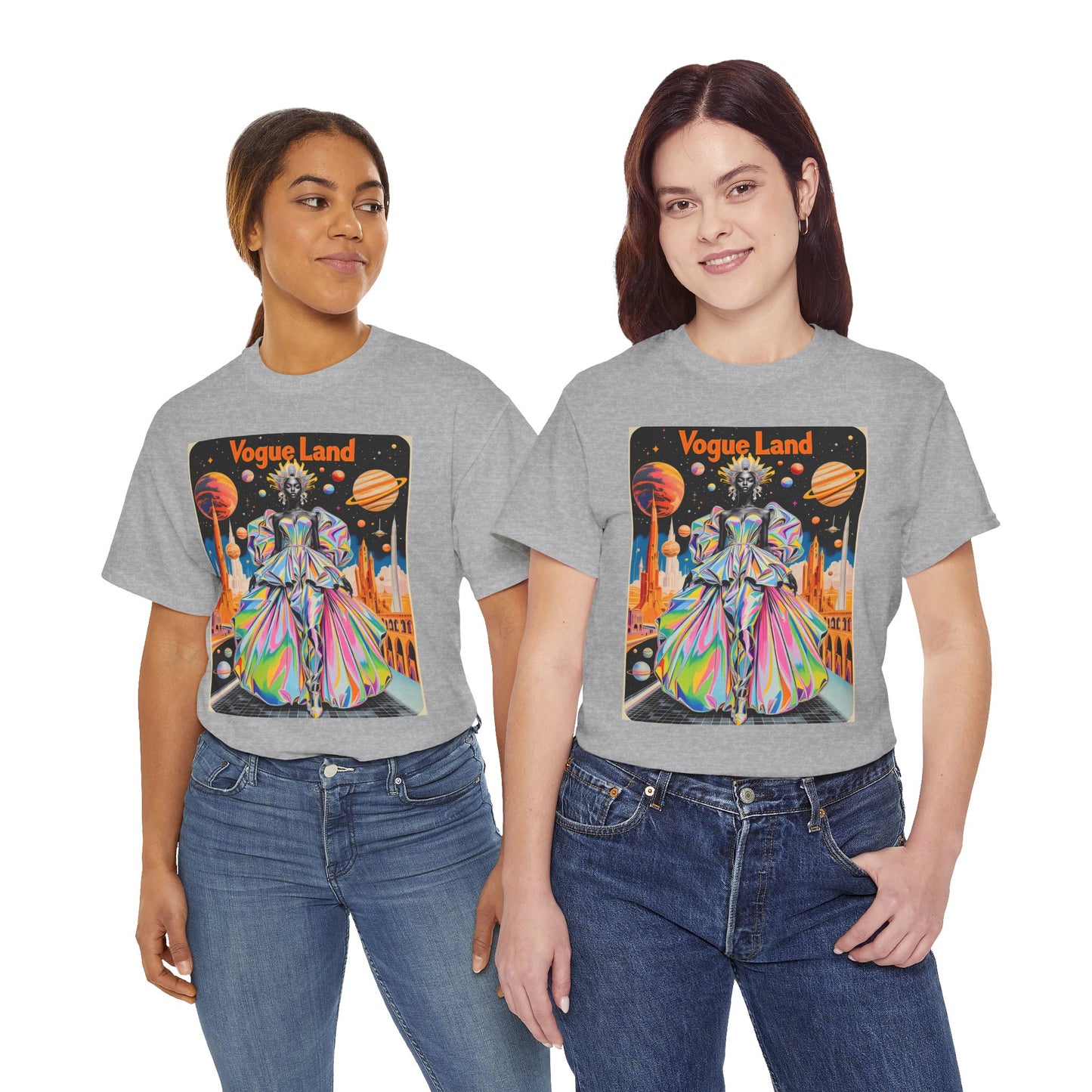 Vogue Land Unisex Heavy Cotton Tee - Colorful Graphic Shirt