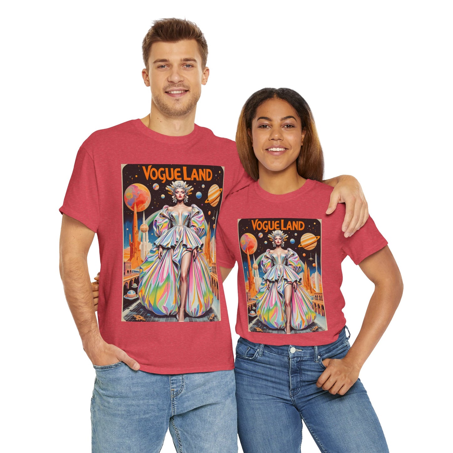 Vogue Land Unisex Heavy Cotton Tee - Colorful Graphic Shirt