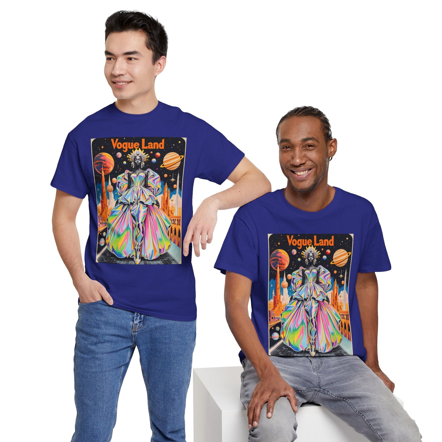 Vogue Land Unisex Heavy Cotton Tee - Colorful Graphic Shirt