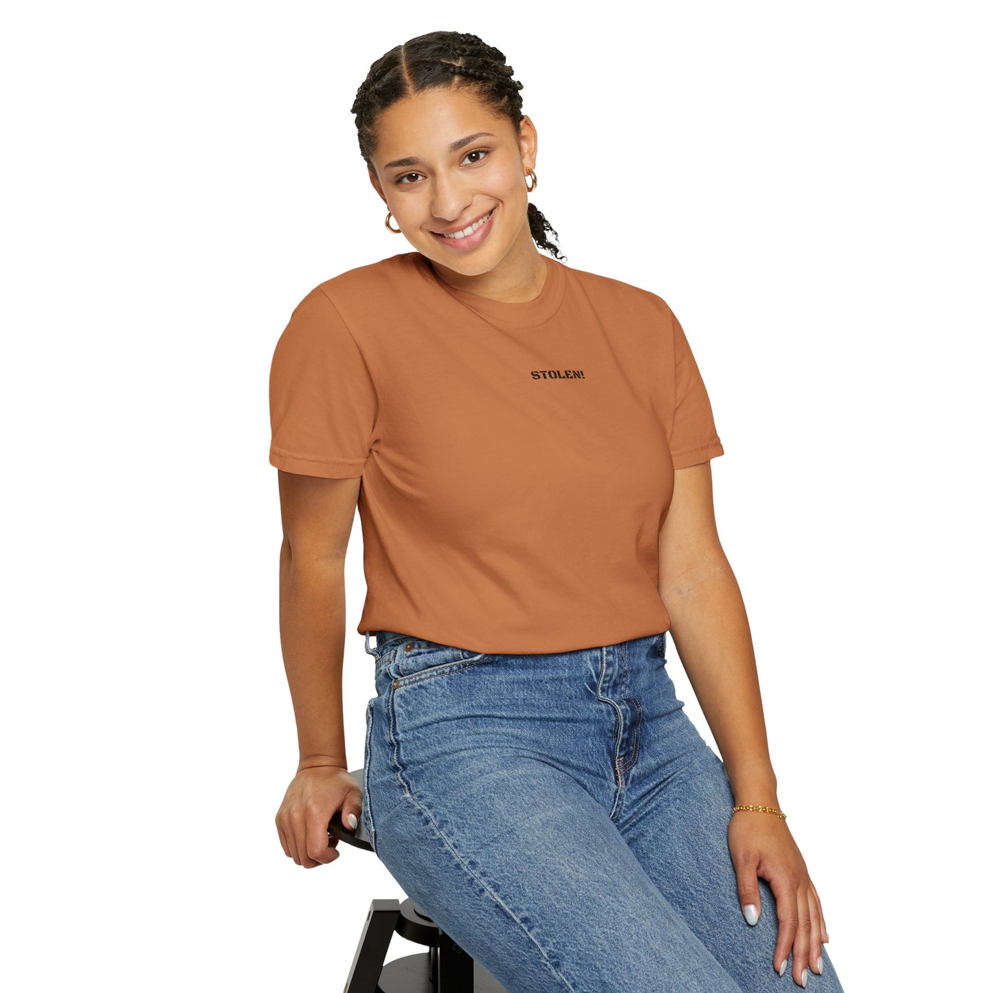 STOLEN! Unisex Garment-Dyed T-shirt with mini text