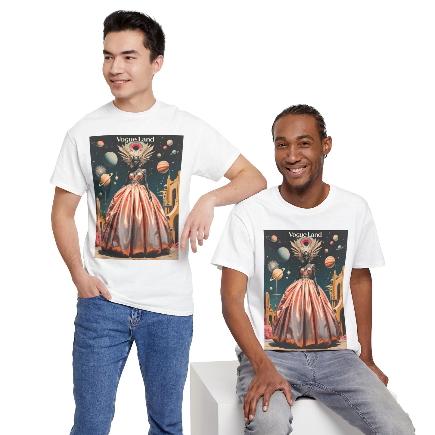 Vogue Land Unisex Heavy Cotton Tee - Colorful Graphic Shirt