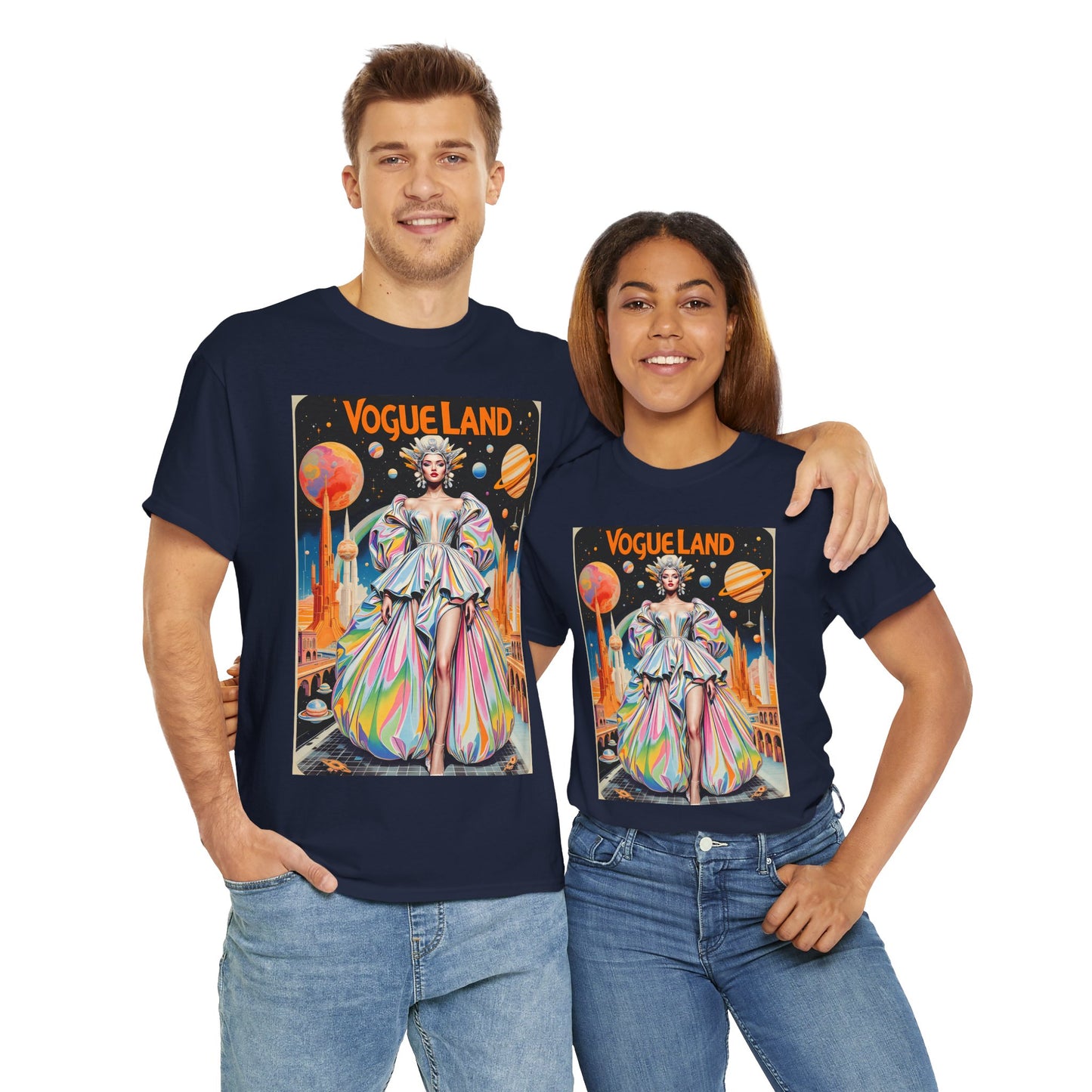 Vogue Land Unisex Heavy Cotton Tee - Colorful Graphic Shirt