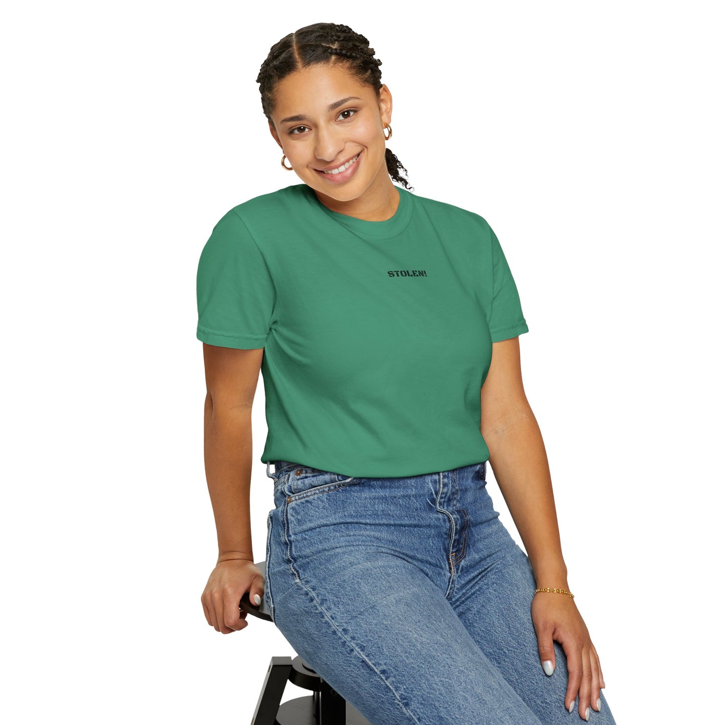 STOLEN! Unisex Garment-Dyed T-shirt with mini text