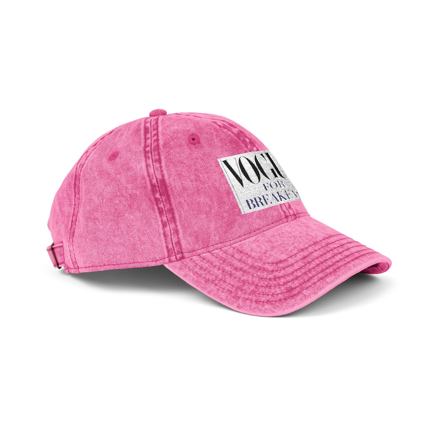 Vintage - 'VOGUE FOR BREAKFAST' Embroidered Adjustable Hat