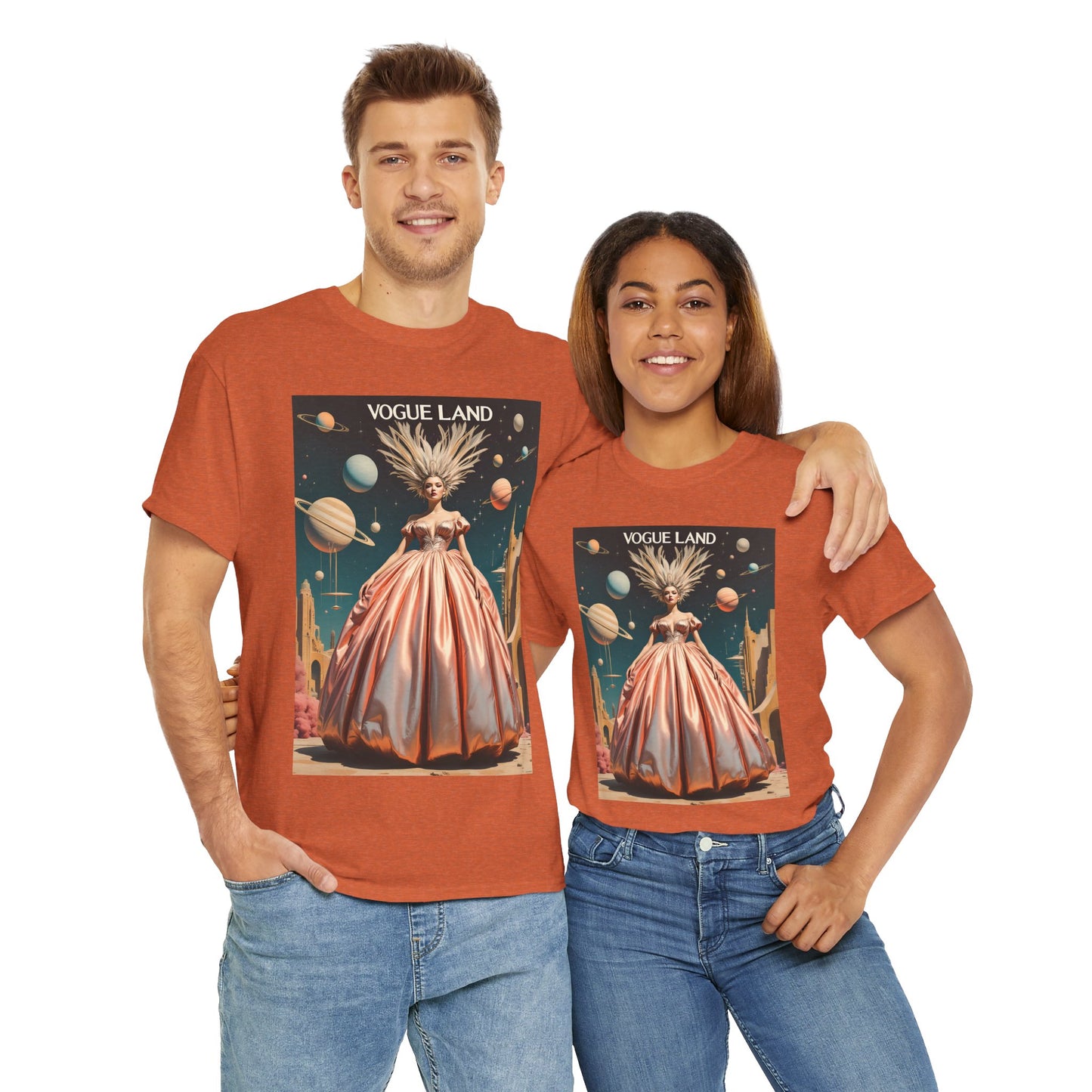 Vogue Land Unisex Heavy Cotton Tee - Colorful Graphic Shirt
