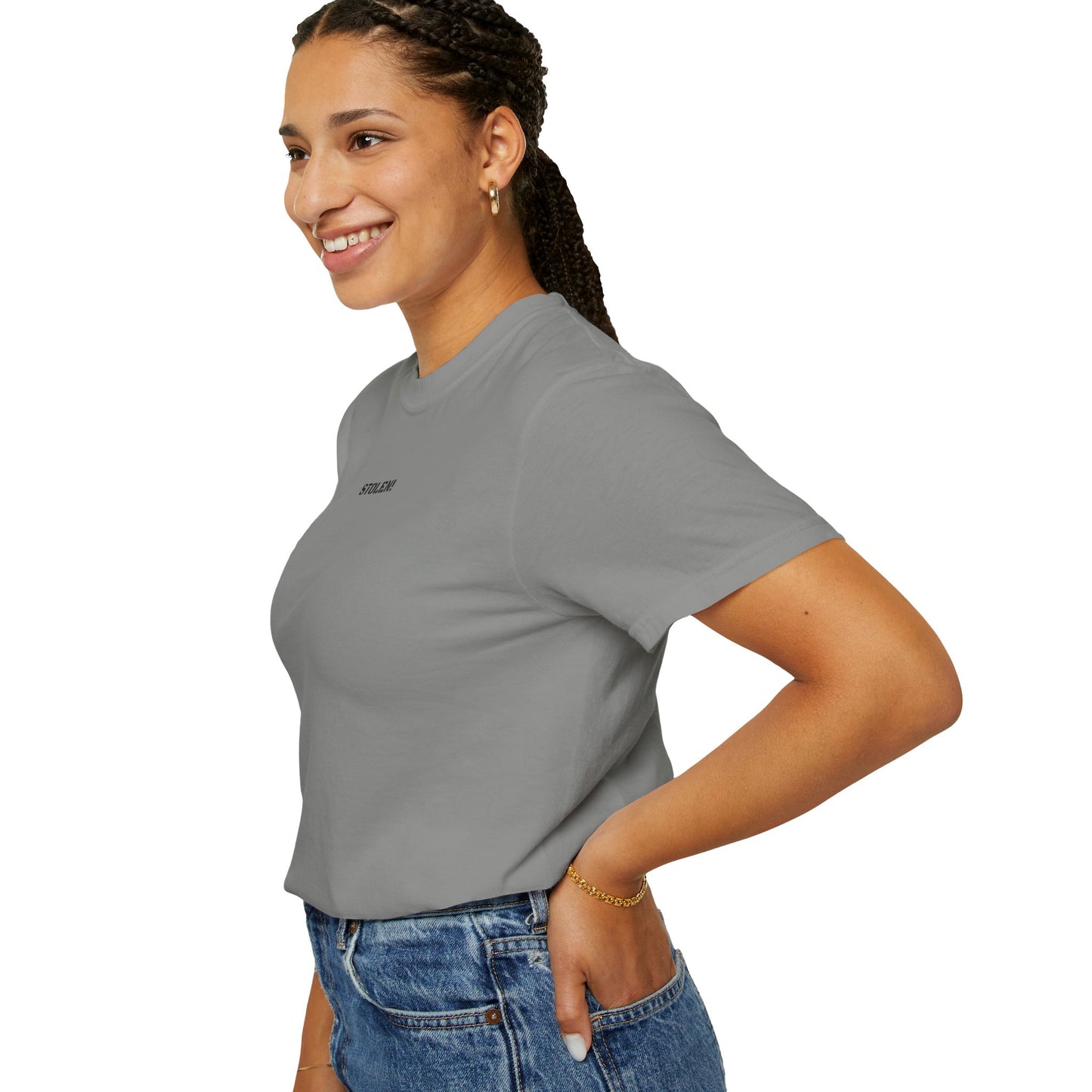 STOLEN! Unisex Garment-Dyed T-shirt with mini text