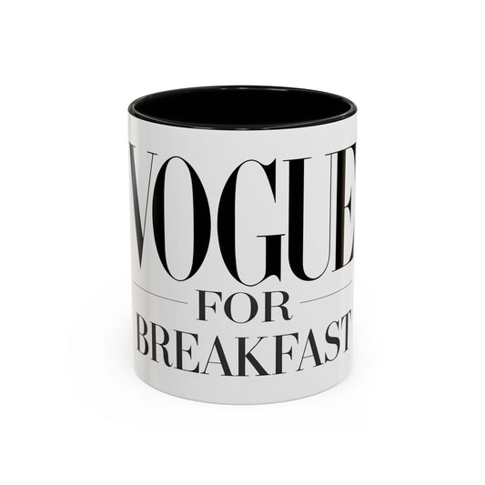VOGUE For Breakfast Coffee Mug - Stylish Drinkware, Perfect for Breakfast, Gift for Coffee Lovers, Trendy Kitchen Decor