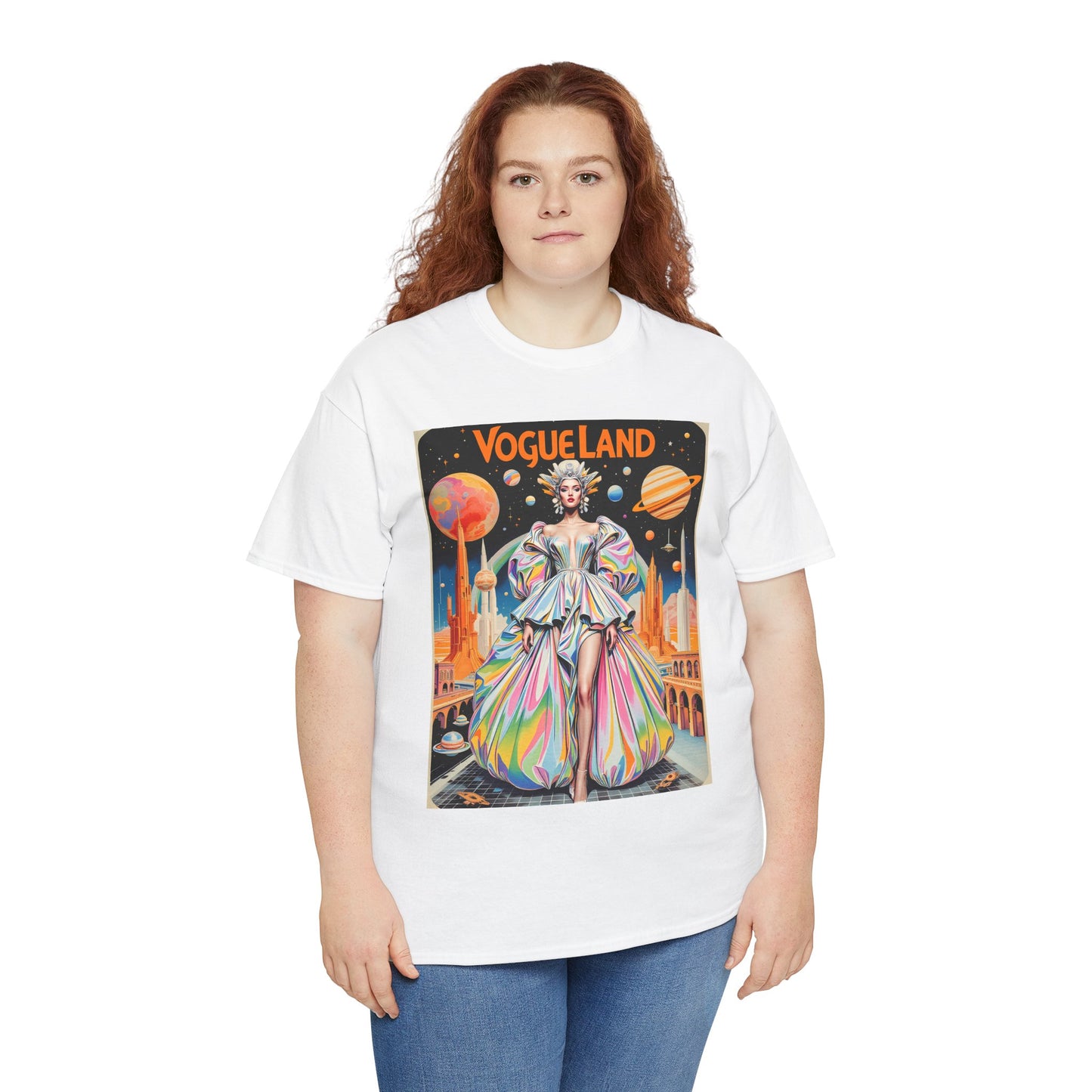 Vogue Land Unisex Heavy Cotton Tee - Colorful Graphic Shirt