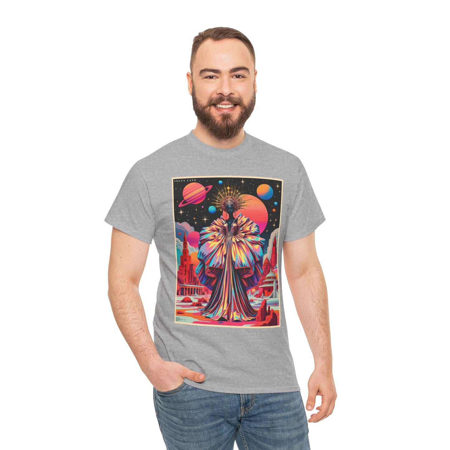 Vogue Land Unisex Heavy Cotton Tee - Colorful Graphic Shirt