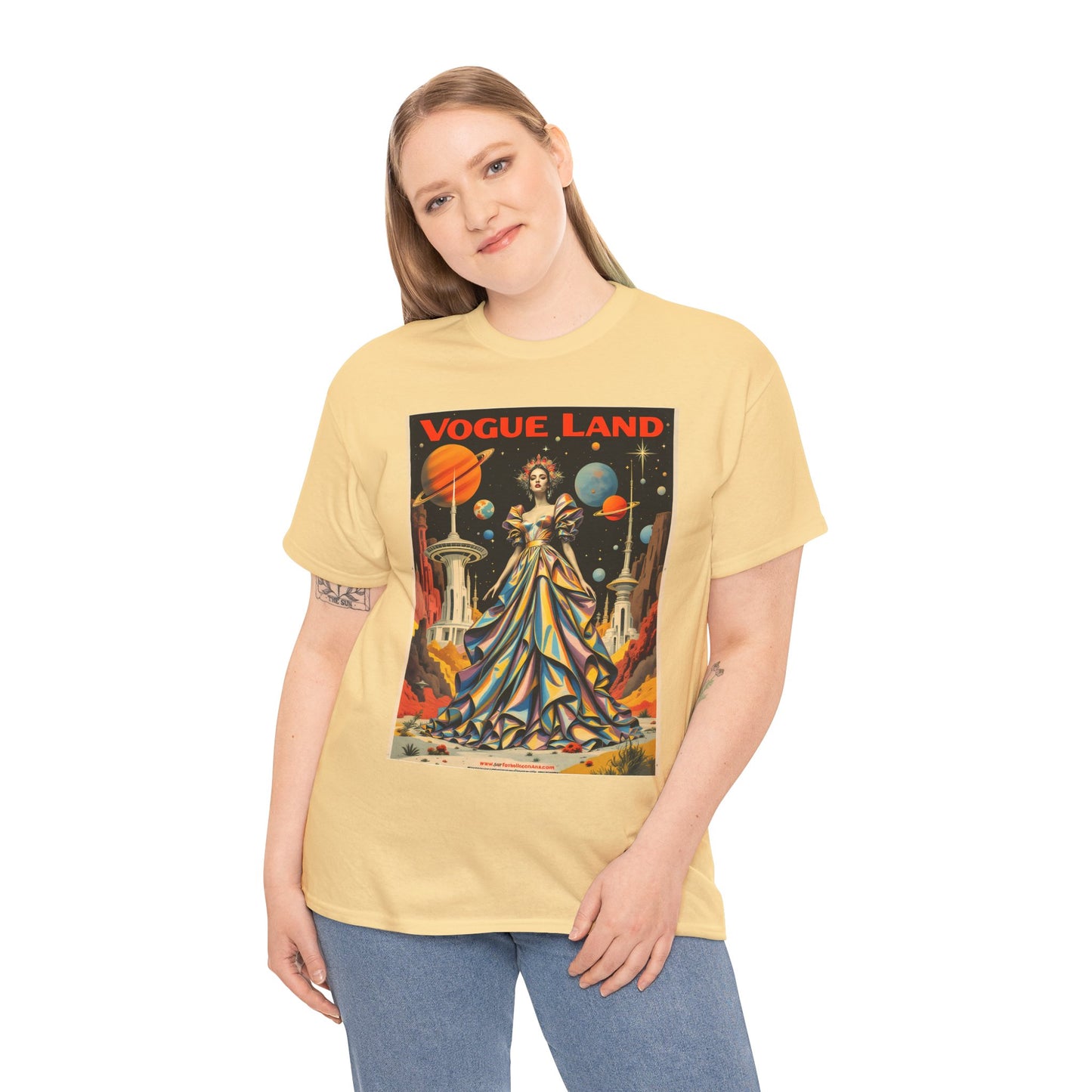 Vogue Land Unisex Heavy Cotton Tee - Colorful Graphic Shirt