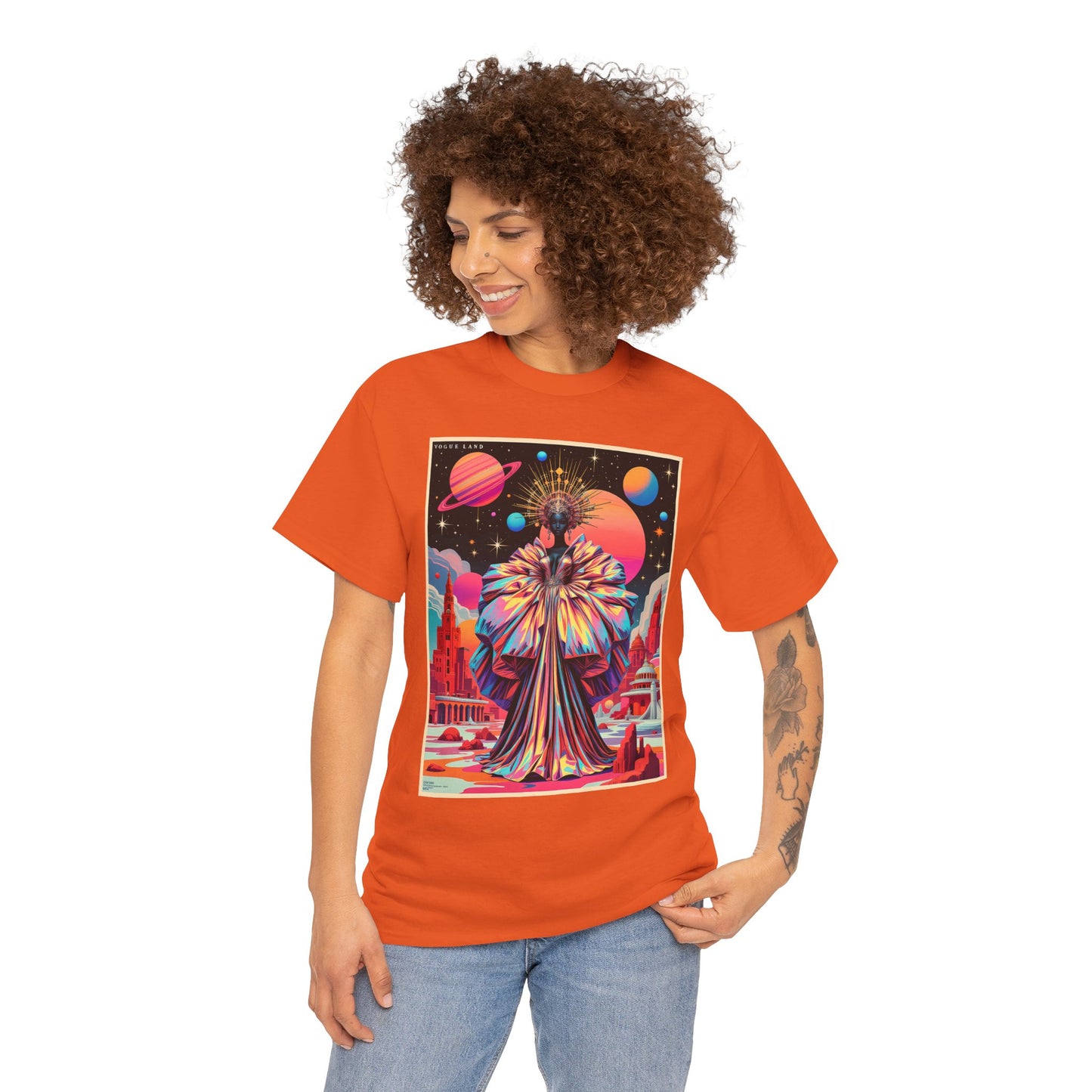 Vogue Land Unisex Heavy Cotton Tee - Colorful Graphic Shirt