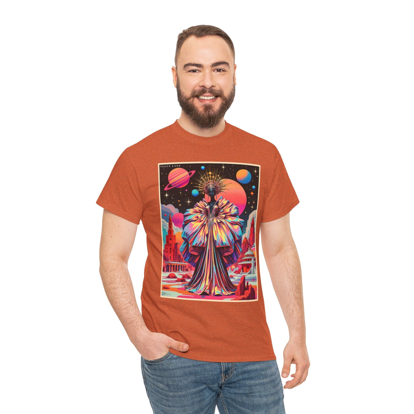 Vogue Land Unisex Heavy Cotton Tee - Colorful Graphic Shirt